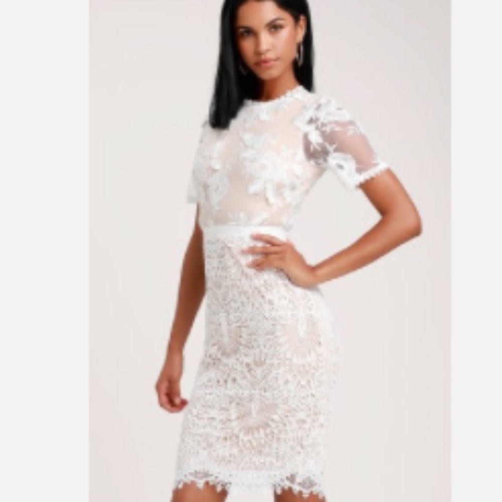 Lulus white lace dress